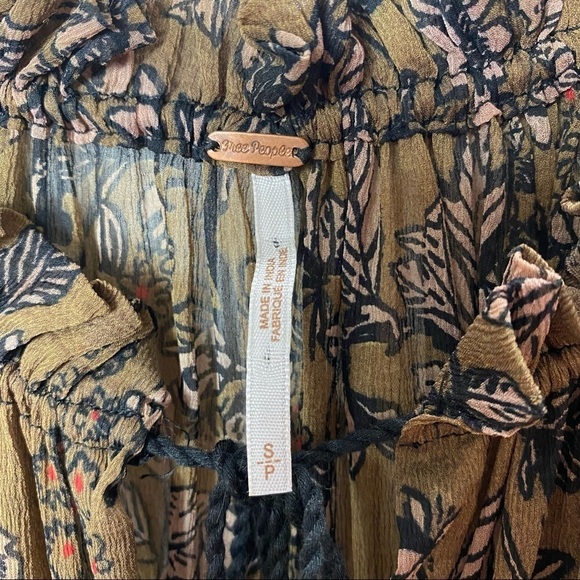 Free People Hendrix Floral Blouse Boho Tunic Sz S - Picture 4 of 12